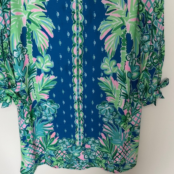 Lilly Pulitzer Blue and Green Tropical Dress, size XS - Picture 6 of 7